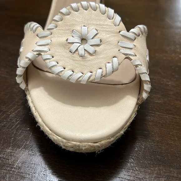 Jack Rogers Wedges. Size 10. Natural and White. - Picture 5 of 13